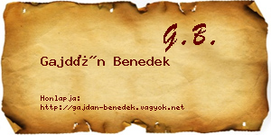 Gajdán Benedek névjegykártya