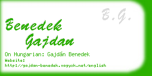 benedek gajdan business card